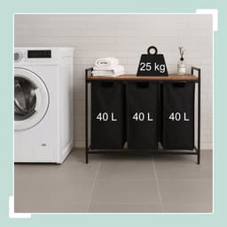 Wassorteerder met 3 vakken - 120 liter - plank - bruin — thumbnail 4