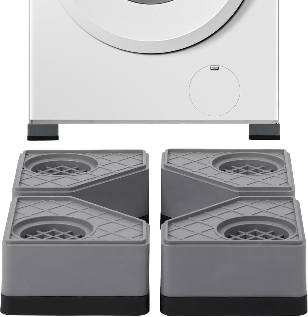 longziming -Anti Trillingsmat Wasmachine – Geluidsdempende Antislip Mat – Voetjes Wasmachine & Droger – Verhoogde Stabiliteit – Vermindert Trilling – Beschermt Vloeren – Duurzaam Materiaal — afbeelding 1