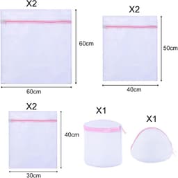 IMPERATORIS® Waszakjes voor Wasmachine - Bescherming voor Fijne Was en Schoenen - Mesh Wasnet met Rits - Voorkomt Slijtage - Set van 8 - Rose - ‎60×60cm, 40×50cm, 30×40cm, 15×17cm, 22×33cm — thumbnail 4