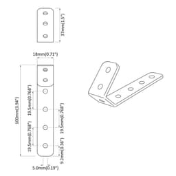 vidaXL - Haken - 2 - st - Zwart - M5 - x - 110 - mm - IJzer — thumbnail 4