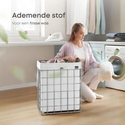 Falmora Grid Wasmand – Roestvrij Staal – Uitneembare Waszak – Wit — thumbnail 5