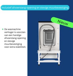 Wasophoogte® Wasmachine verhoger met lade en plateau - Wasmachine opbouwmeubel - Wasmachine sokkel - 42cm hoog - Wit - Universeel - 65*60,5 (LxB) - Inclusief wandbeugels — thumbnail 4