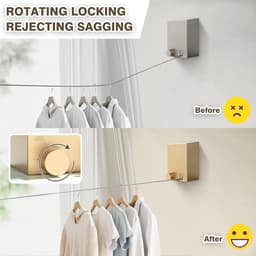 Uitrekbare Kledinglijn voor Binnen – Niet-doorzaggend, Geschikt voor Balkons, Tuinen, Waskamers, Campers, Jachten & Meer — thumbnail 3
