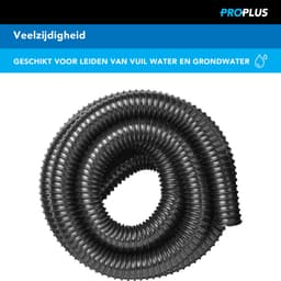 ProPlus Afvalwaterslang - 5 m - Afwatering - Temperatuurbestendig - Flexibel en Uittrekbaar - ø 40 mm - Voor het Geleiden van Afvalwater vanuit caravans/campers, vijvers en zwembaden - Afvoerkanaal - Zwart — thumbnail 5