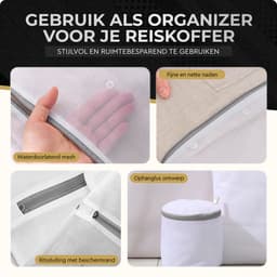 LUKARDIE® Wasnetten Set 5-delig | Fijnmazig voor BH Lingerie Schoenen | Ritsbescherming | Wit — thumbnail 4