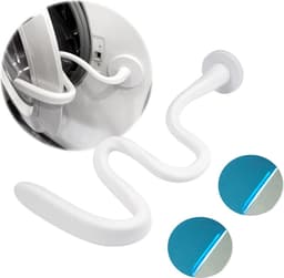 Wasmachine deurhouder - Universele - Inclusief 2 Metalen Plaatjes - Magnetische Deursteun voor Alle Wasmachines & Drogers - met 4,3 cm Magneetvoet - Magnetische deurbeugel - Verstelbaar - Voorkomt Schimmel & Geurtjes - Flexibel Rubber - Wit — thumbnail 1