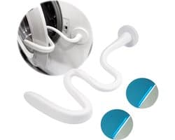 Wasmachine deurhouder - Universele - Inclusief 2 Metalen Plaatjes - Magnetische Deursteun voor Alle Wasmachines & Drogers - met 4,3 cm Magneetvoet - Magnetische deurbeugel - Verstelbaar - Voorkomt Schimmel & Geurtjes - Flexibel Rubber - Wit