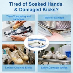 2-Pack Schoenwaskussens - 360° Diep Reinigen & Beschermen van Sneakers - Geschikt voor Wasmachine en Droger - Voor Elke Schoenmaat — thumbnail 2