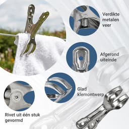 Wasknijpers RVS 8-Stuks – Metalen Wasknijper Groot – Roestvrijstalen Papierklem en Foto Clip – Sterke Handdoek Knijpers voor Kleding, Waslijn, Wasrek, Keuken en Kantoor — thumbnail 5