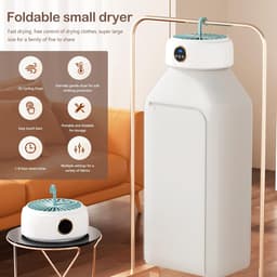 Draagbare Elektrische Droger Mini Opvouwbare Warmtepomp met UV Sterilisator 8 Uur Timer 360° Hetelucht Verstelbaar Grote Capaciteit Stil Energieklasse Reis Camper Thuis Slaapkamer — thumbnail 4