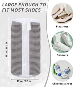 Waszak - Wasnet Voor Schoenen - Waszak Voor Schoenen - 32.5 x 12.8 cm - Netje Anti-Vervorming - Schoen Wassen - Schoenenwaszak - Wasgoed - Wasmachine - Schoenen / Sneakers - met Rits - Herbruikbaar - 2 Stucks — thumbnail 5