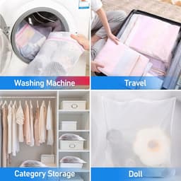 Wasnet voor wasmachine, 2 stuks wasnetten groot 60 x 70 cm, duurzame waszak, waszak, wasmachine met ritssluiting, waszak voor reizen, beha, schoenen, sokken, ondergoed, babykleding — thumbnail 3