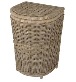 MigoStyling - Wasmand - Halfrond - Grey - Met deksel - Riet - Rotan - Grijs — thumbnail 1