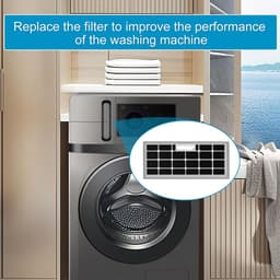 Pluisfilters voor Wasmachine Droger Combo - Set van 2 - Wasbaar en Herbruikbaar - Vervangingsschuim - Zwart - Geschikt voor WH01X35719 Model - Filter voor Schone Was - Duurzame Kwaliteit — thumbnail 3