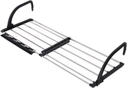 Cosensi - Hangend Droogrek voor Balkon en Radiator - Bespaar Ruimte - Ideaal voor Kleding, Handdoeken en Ondergoed - Zwart - 45x38cm — thumbnail 1