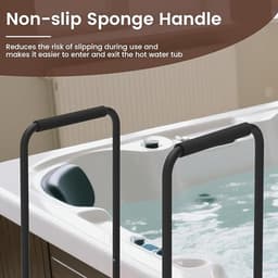 Whirlpool-trap met dubbele leuningen – 3-traps spa-treden voor whirlpool en zwembad – Afneembare U-vormige leuning, antislip treden, verstelbare voet, draagvermogen van 204 kg – Novihome Spa Step Deluxe — thumbnail 4