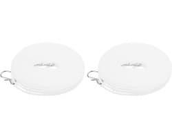 Allecta - Draagbare waslijn voor binnenkleding drogen - 2 stuks - 4 meter nylon touw - winddicht - reizen, kamperen, wasgoed - wit.