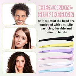 12x Professionele Kappers Klemmen voor Stylen & Knippen - Antislip Haarclips met Siliconen Band — thumbnail 3