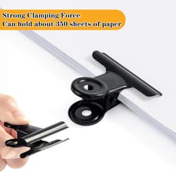 Set 10 Metalen Bulldogclips 75mm - Stevige Binderclips voor Papier, Foto's en Kantoor - Zwart — thumbnail 5