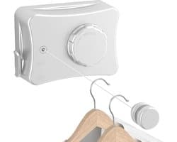 Uittrekbare waslijn 5,1 m - Wandmontage waslijn met roestvrijstalen kabel - Ideaal voor kleine ruimtes