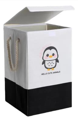 Wasmand - Wasmand Kinderkamer - Opbergmand kinderen - Opvouwbare Wasmand - Laundry Basket- Wasmand met Deksel - Opbergmand voor speelgoed - Speelgoedmand - 45L — thumbnail 1