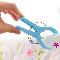24 stuks - Stevige wasknijpers voor thuisgebruik - Dekbedclips - Plastic klemmen voor het drogen van lakens - Wasknijpers - Wit + Blauw + Roze + Lichtroze - Handdoekclips voor strandstoelen — thumbnail 5