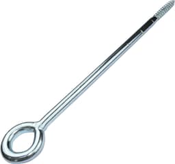 Allecta - Set van 2 schroefhaken oogring voor buissteigers - voor houten net - wandbevestiging - van staal - zilverkleurig - Ø12x300mm. — thumbnail 2