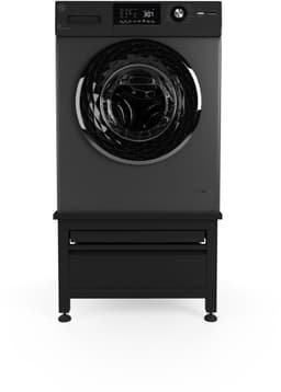 Wasophoogte® Wasmachine verhoger met lade en plateau - Wasmachine opbouwmeubel - Wasmachine sokkel - 42cm hoog - Zwart - Universeel - 65*60,5 (LxB) - Inclusief wandbeugels — thumbnail 5