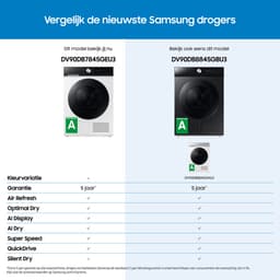 Samsung DV9UDG52A0AB 5000-serie optimal dry warmtepomp-droger 9 kg 1400 tpm 64 dB C — thumbnail 3