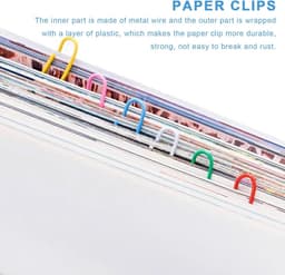 600 Gekleurde Paperclips Klein - Kunststof Gecoat Ijzer voor Documenten, Foto's en Posters — thumbnail 4