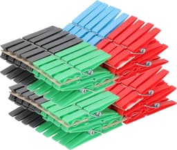 72x Gekleurde wasknijpers - Plastic wasgoedknijpers - Knijpers/wasspelden voor wasgoed 72 stuks — thumbnail 1