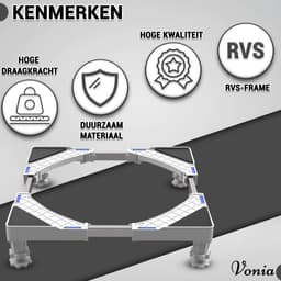Vonia Wasmachine Verhoger - Universele verhoging voor Witgoed - Verstelbaar - 300 KG — thumbnail 2