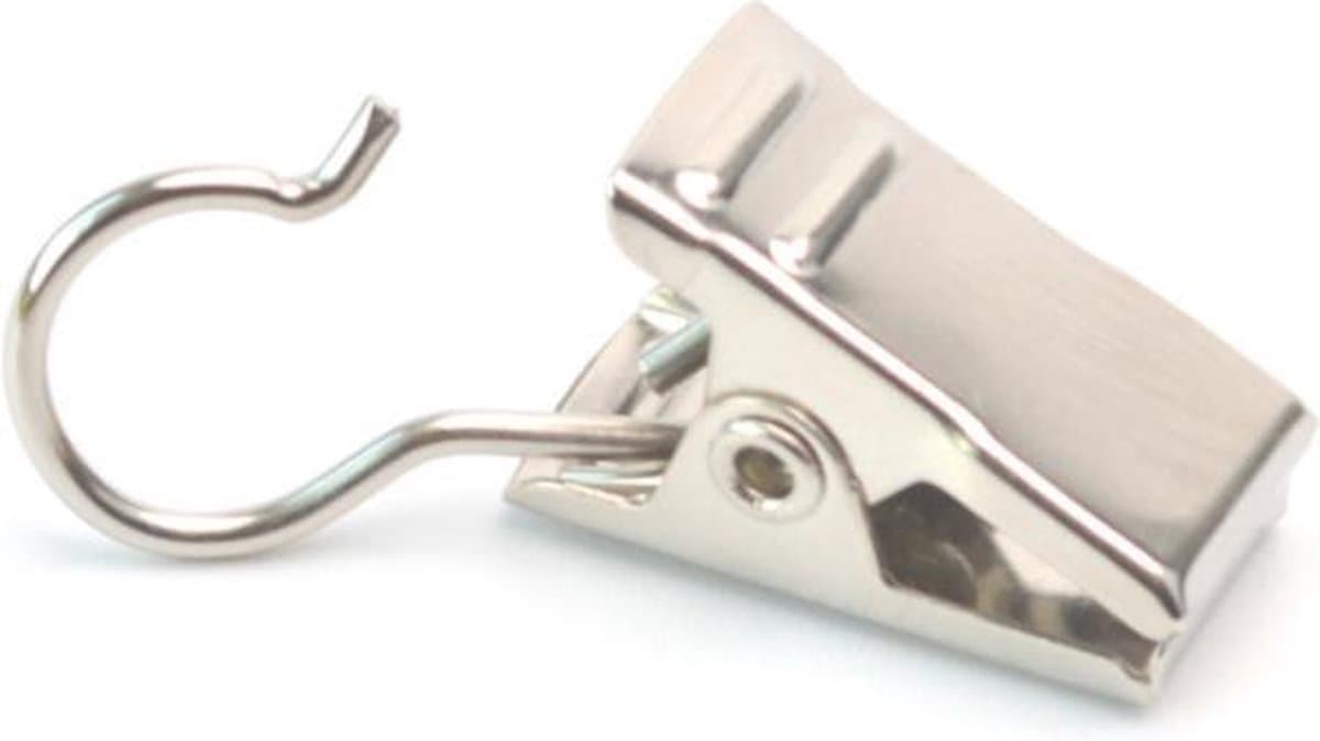 Gordijn Knijpers - Handdoeken Knijpers - Theedoeken Knijpers - RVS - Zilver - 10 Stuks — afbeelding 1