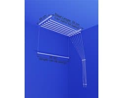 Heavy-duty Ruimtebesparend Plafond Droogrek - 7 stangen elk 50 cm lang