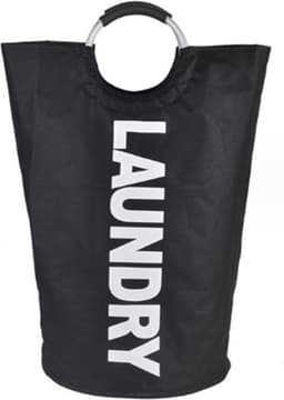 Wasmand - Waszak - Laundry basket - Opvouwbaar - 81L - Zwart — thumbnail 1