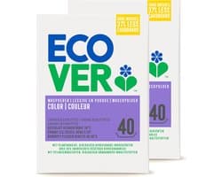 Ecover - Waspoeder Kleur - Voordeelverpakking 2 x 3 kg - Krachtige vlekverwijdering vanaf 30 °C - Behoudt kleur & vermindert katoenpluis