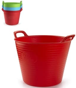Plasticforte Flexibele emmer/kuip - blauw - 42 liter - ECO kunststof - rond - 38 x 45 cm — thumbnail 2