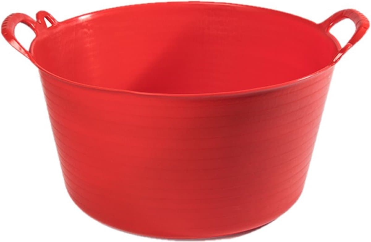 Plasticforte flexibele emmer/kuip - rood - kunststof - rond - 26 liter - 49 x 44 x 27 cm - wasmanden - tuinafval - speelgoed — afbeelding 1