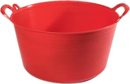 Plasticforte flexibele emmer/kuip - rood - kunststof - rond - 26 liter - 49 x 44 x 27 cm - wasmanden - tuinafval - speelgoed — thumbnail 1