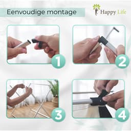 Wasmand 3 Vakken – Wassorteerder 118 L – Opvouwbaar – Aluminium Frame – Zwart/Grijs/Wit — thumbnail 5