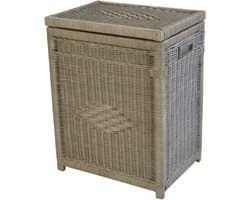 Rotan Wasmand Rechthoek in Grijs pitriet 50x35x65