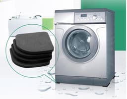 4 STUKS - Slip matjes voor de wasmachine, droger, koelkast, kast of ander apparatuur - Anti slip - Trillingsdempers - Geluiddempers - Anti slip pads - Anti tril mat wasmachine of droger - Voetjes rubber - Meubelonderzetters — thumbnail 4