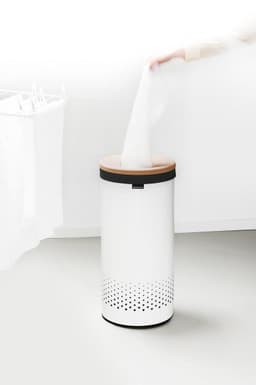Brabantia Wasmand - met Deksel - 35 l - White / Kurken deksel — thumbnail 4