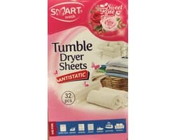 Droogtrommeldoekjes | droogtrommel doekjes | Sweet Rose | Droogtrommel doekjes Droogtrommel doekjes anti-statisch | Droger doekjes | Wasdroger doekjes | Geurdoekjes droger | Anti-kreuk doekjes | Wasverzachter doekjes | 32 stuks