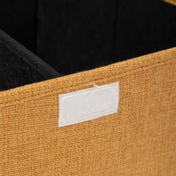 5Five Eureka sorteer wasmand - 74 liter - okergeel - 37 x 37 x 60 cm - MDF/Polyester stof - met afsluitklep — thumbnail 2