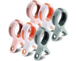 Grote klemmen strandlaken clips - 6 stuks windbestendig - toegevoegde zoekwoorden: jumbo maat, strandhanddoekclips