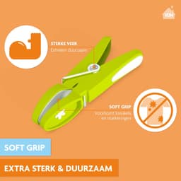 LaundrySpecialist Wasknijpers soft grip - 60 stuks - extra lang en stevig - Made in EU — thumbnail 2