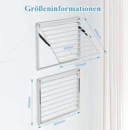 Inklapbaar wandgemonteerd wasrek van roestvrij staal - ruimtebesparend en verstelbaar - 2 stuks - zilver - roestvrij staal — thumbnail 2