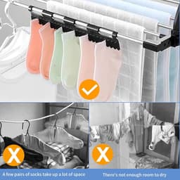 Sokkenhouders voor Wasrek - Antislip - Set van 5 - Voor Sokkenen Ondergoed - Handig Droogrek — thumbnail 2