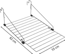Tomado - Droogrek Den Haag - Ophangen aan radiator, deur, douchewand of balkon - 9 meter Drooglengte - 5 jaar garantie - Matzwart — thumbnail 3